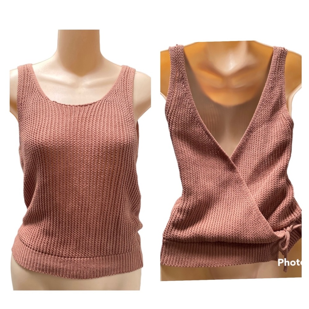 005 Moon & Madison knit sweater wrap tank‎ top small.